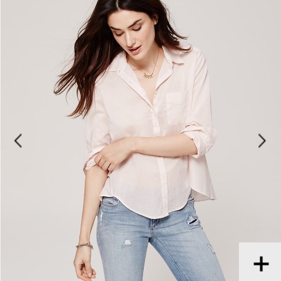 LOFT Softened Pink shirt - Picture 1 of 5